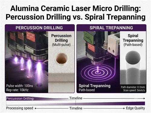 Alümina Seramik Lazer Mikro Delme: Darbeli Delme ve Spiral Trepaning Karşılaştırması